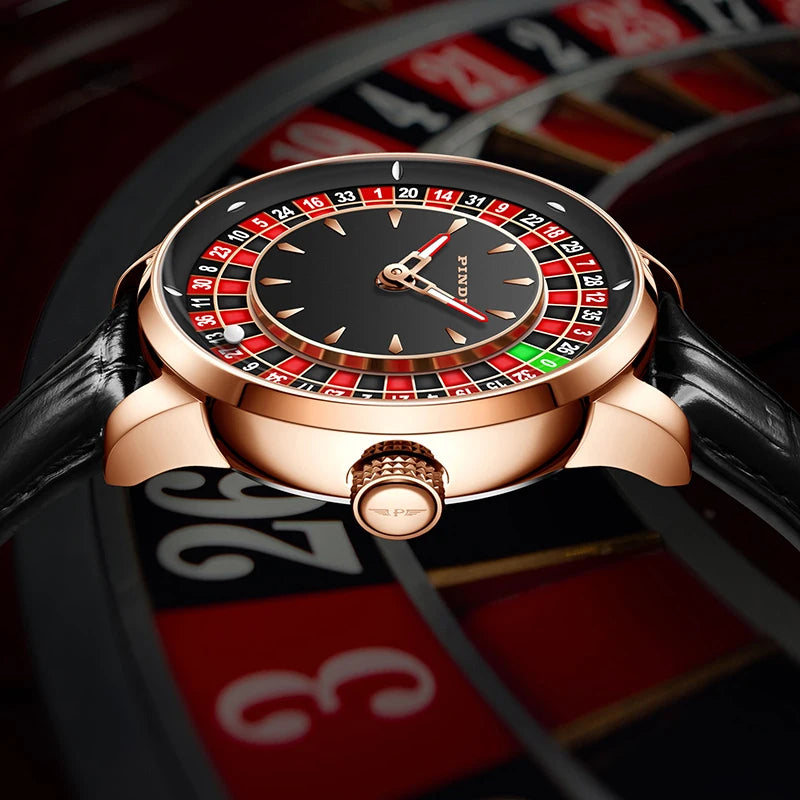 🎰 Roulette Mechanical Watch – Spinning Casino Game Dial