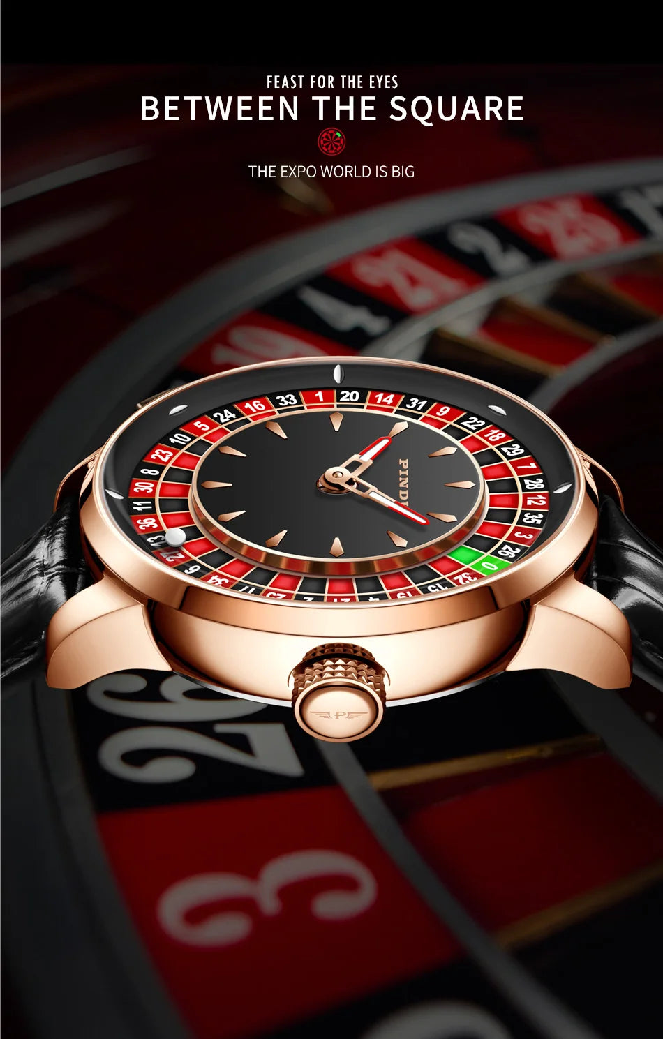 🎰 Roulette Mechanical Watch – Spinning Casino Game Dial