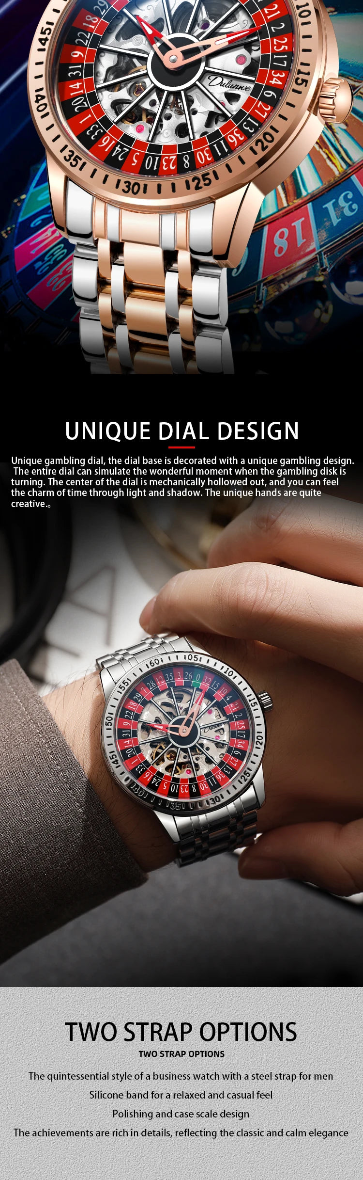 🎰 Roulette Automatic Mechanical Watch