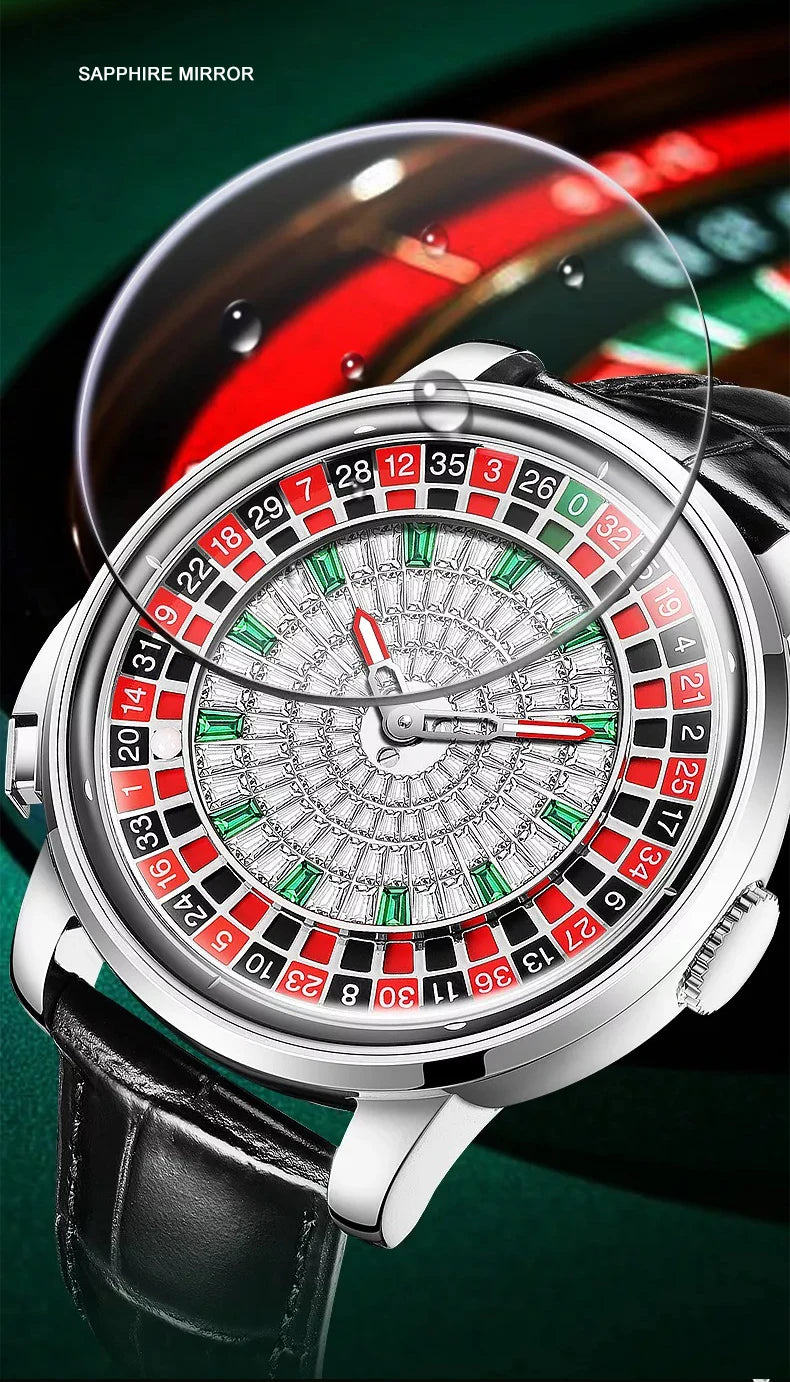🎰 Roulette Automatic Watch – 46mm Luxury Mechanical Timepiece
