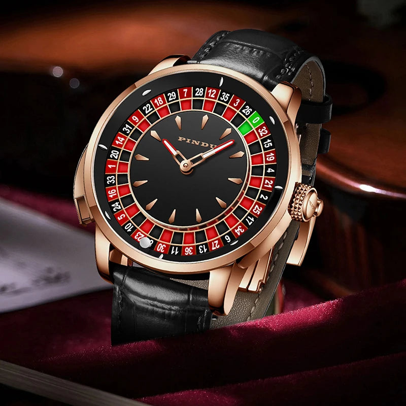 🎰 Roulette Mechanical Watch – Spinning Casino Game Dial