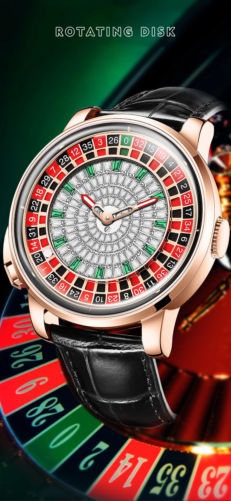 🎰 Roulette Automatic Watch – 46mm Luxury Mechanical Timepiece