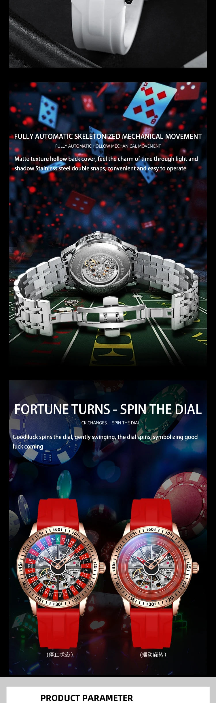 🎰 Roulette Automatic Mechanical Watch
