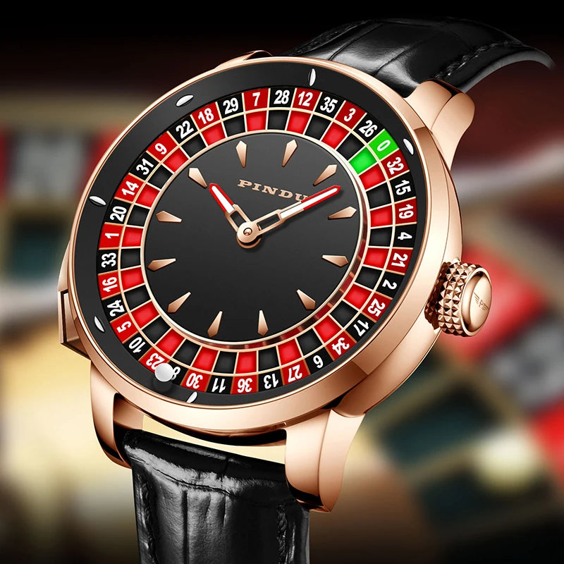 🎰 Roulette Mechanical Watch – Spinning Casino Game Dial