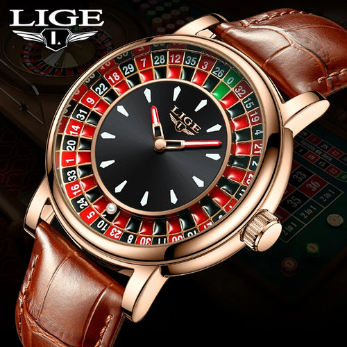 🎰 Roulette Luxury Men’s Watch – Casino Style Dial (Non-Spinning Design)