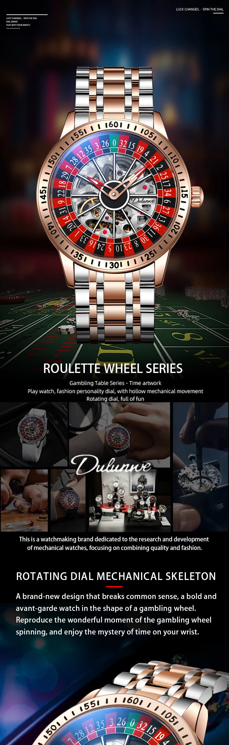 🎰 Roulette Automatic Mechanical Watch