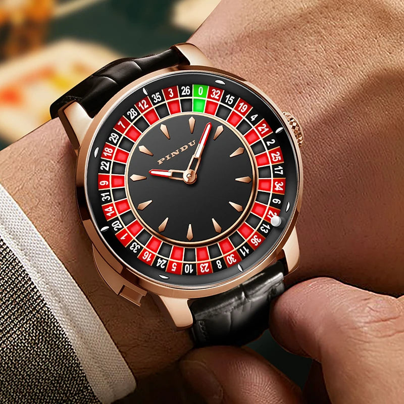 🎰 Roulette Mechanical Watch – Spinning Casino Game Dial