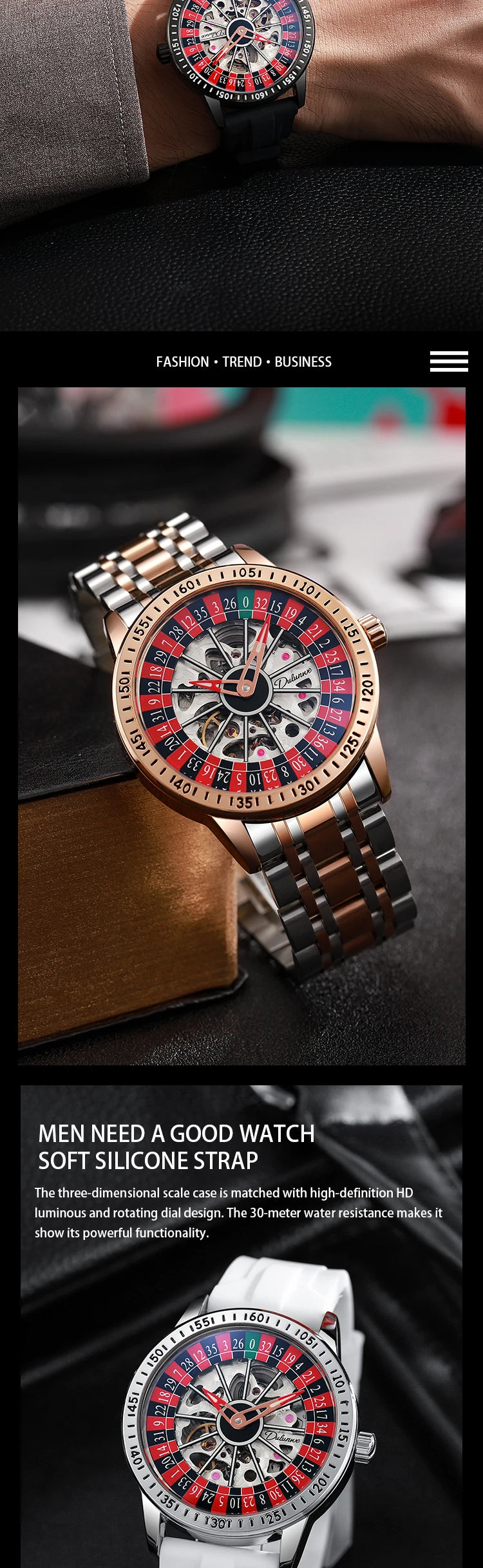 🎰 Roulette Automatic Mechanical Watch