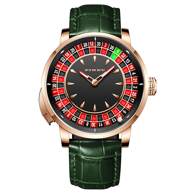 🎰 Roulette Mechanical Watch – Spinning Casino Game Dial