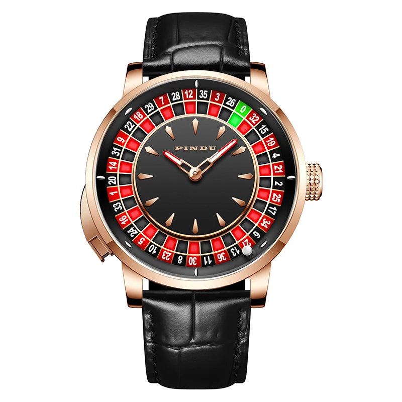 🎰 Roulette Mechanical Watch – Spinning Casino Game Dial