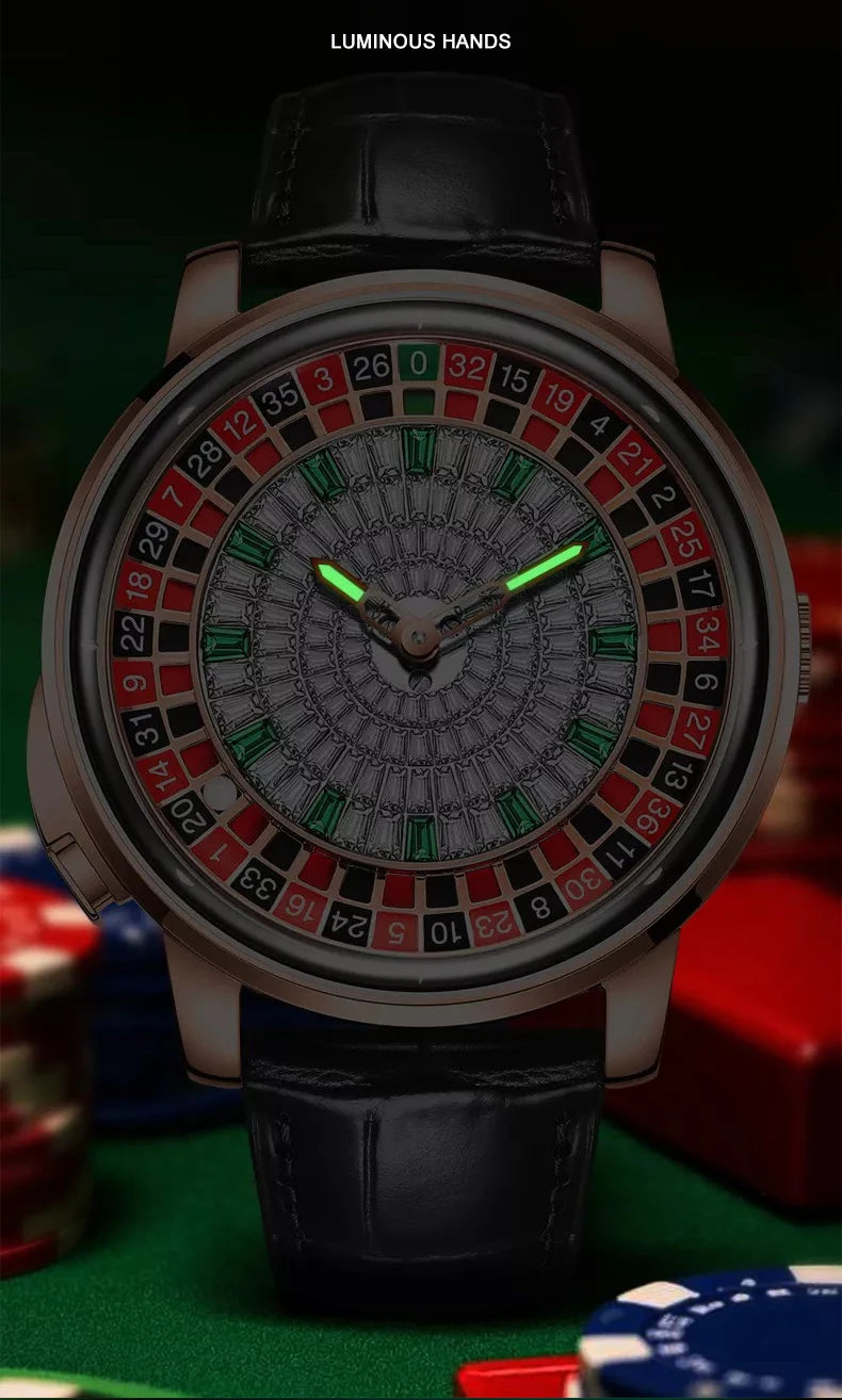 🎰 Roulette Automatic Watch – 46mm Luxury Mechanical Timepiece