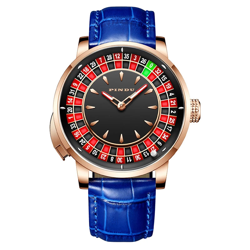 🎰 Roulette Mechanical Watch – Spinning Casino Game Dial