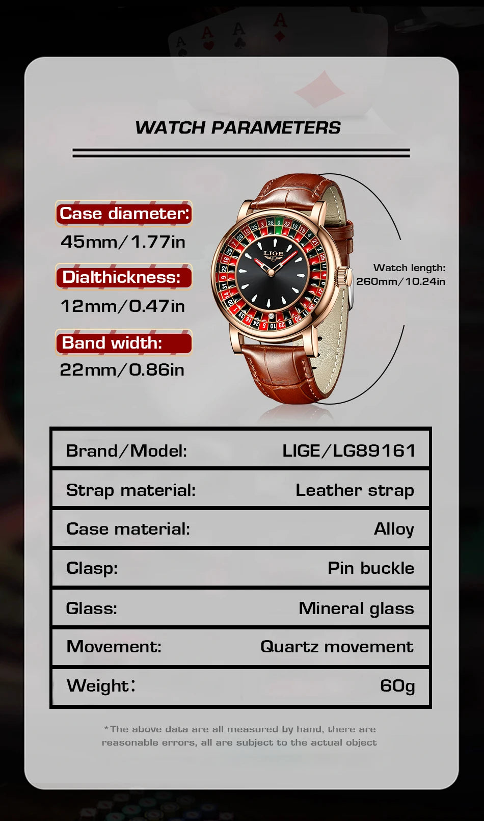 🎰 Roulette Luxury Men’s Watch – Casino Style Dial (Non-Spinning Design)